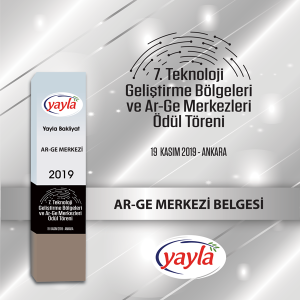 "Ar-Ge Merkezi" sertifikamızı aldık.