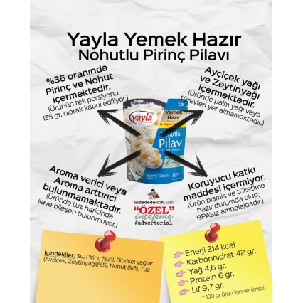 GIDA DEDEKTİFİNİN GÖZÜNDEN YAYLA YEMEK HAZIR NOHUTLU PİLAV