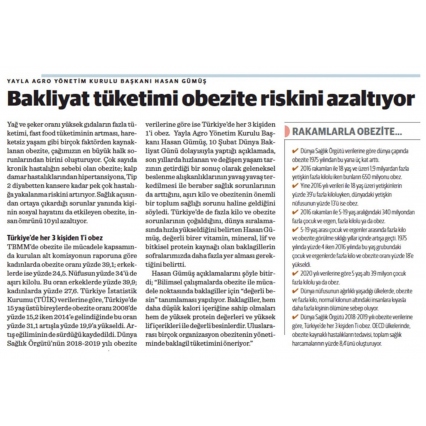 BAKLİYAT TÜKETİMİ OBEZİTE RİSKİNİ AZALTIYOR