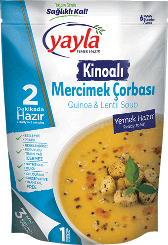 KİNOALI MERCİMEK ÇORBASI