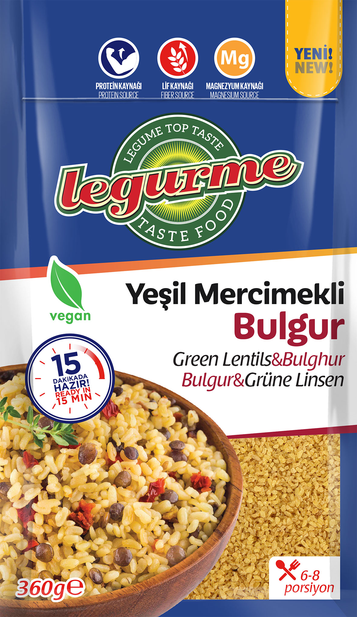 YEŞİL MERCİMEKLİ DOMATESLİ BULGUR